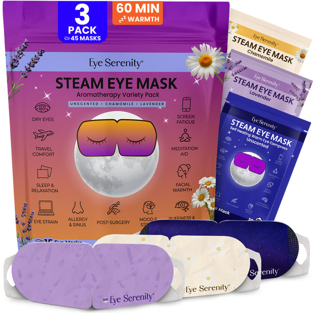 Eye Serenity Steam Eye Mask for Dry Eyes, Puffiness, Travel
