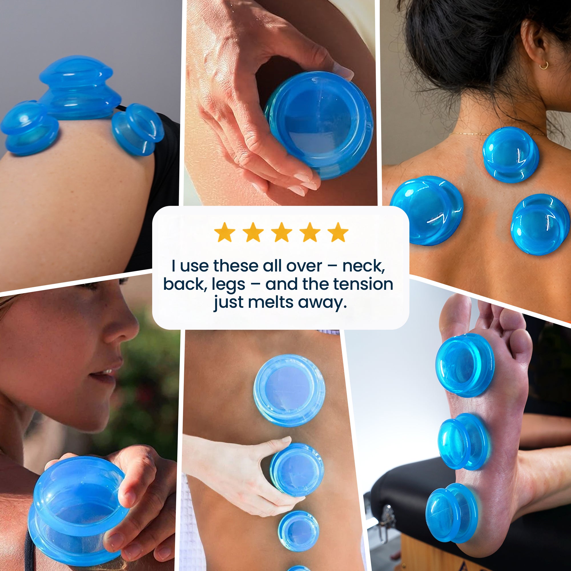 EDGE™ Cupping Therapy Set Blue, 4 Cups