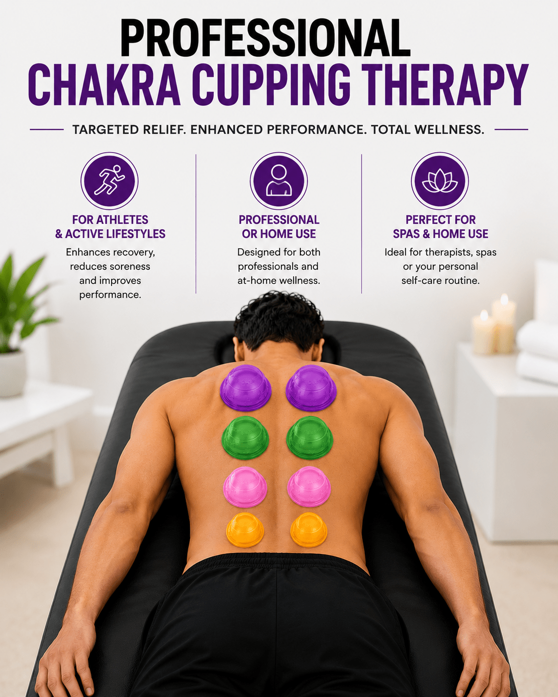 Chakra Cupping Therapy Set 4 Sizes 2 Cups