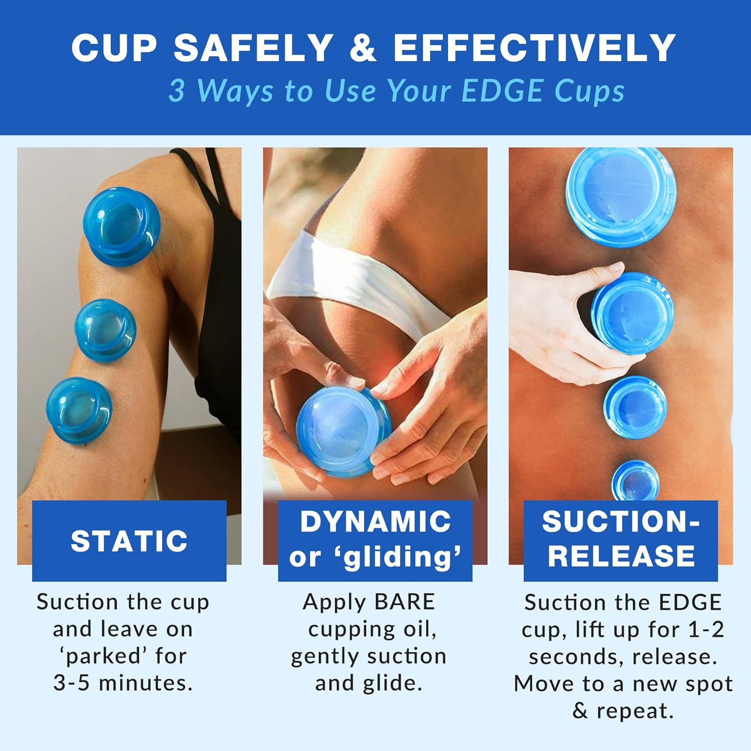 EDGE™ Pro Cupping Set Blue, 8 Cups