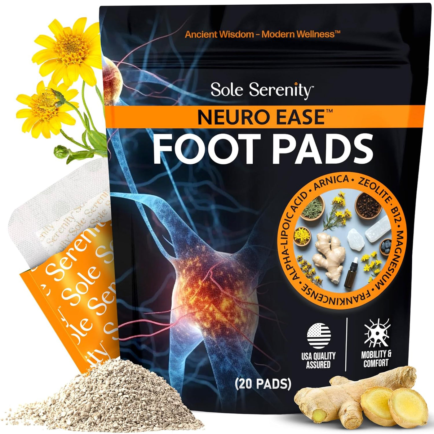 Sole Serenity Cortisol Support Foot Pads for Stress Relief & Detox