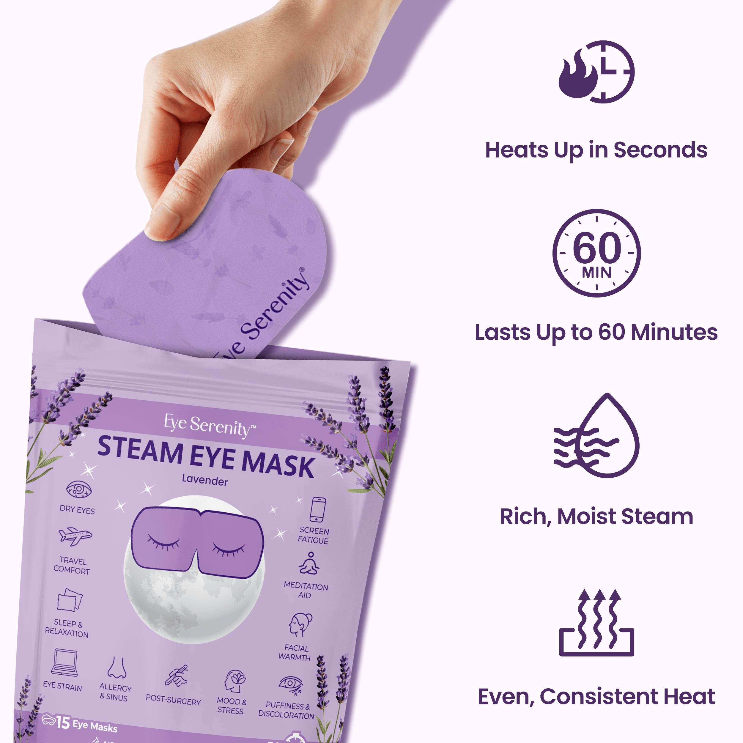Eye Serenity Steam Eye Mask - LAVENDER
