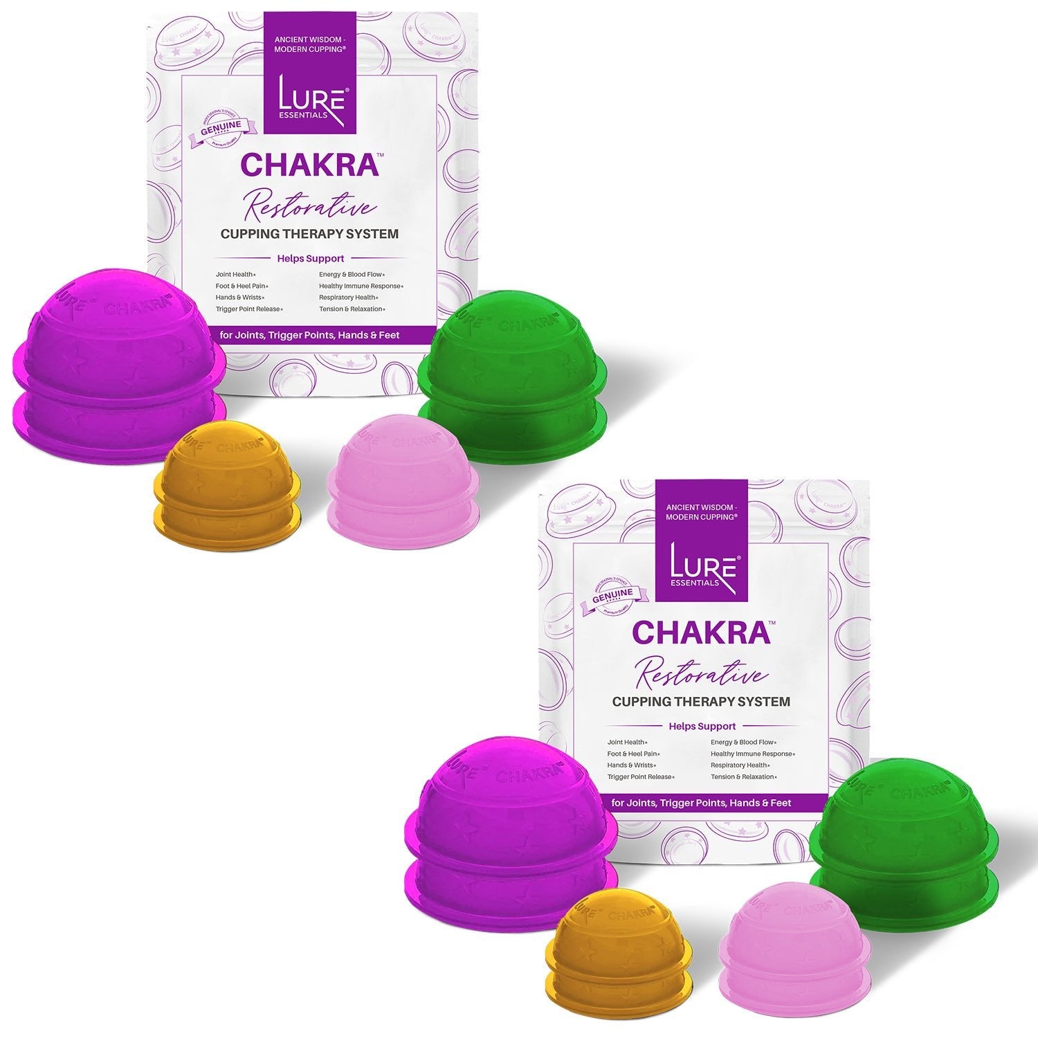 Chakra Cupping Therapy Set 4 Sizes 2 Cups