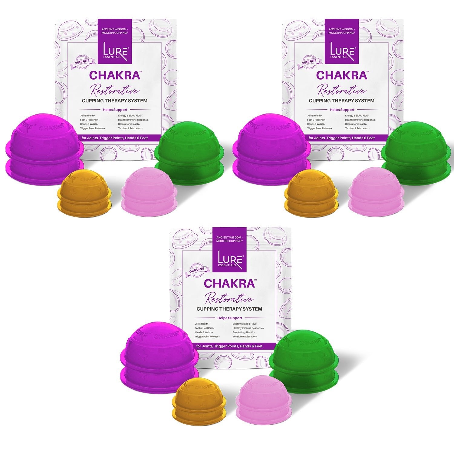 Chakra Cupping Therapy Set 4 Sizes 2 Cups