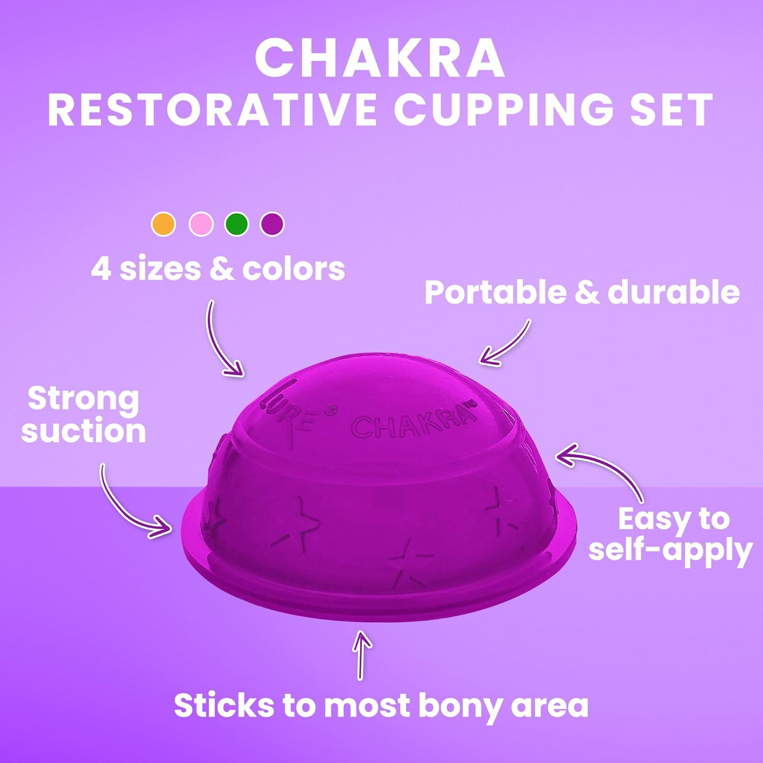 Chakra Cupping Therapy Set 4 Sizes 2 Cups