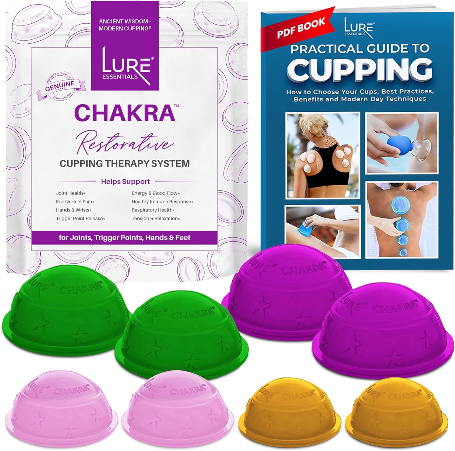 Chakra Cupping Therapy Set 4 Sizes 2 Cups