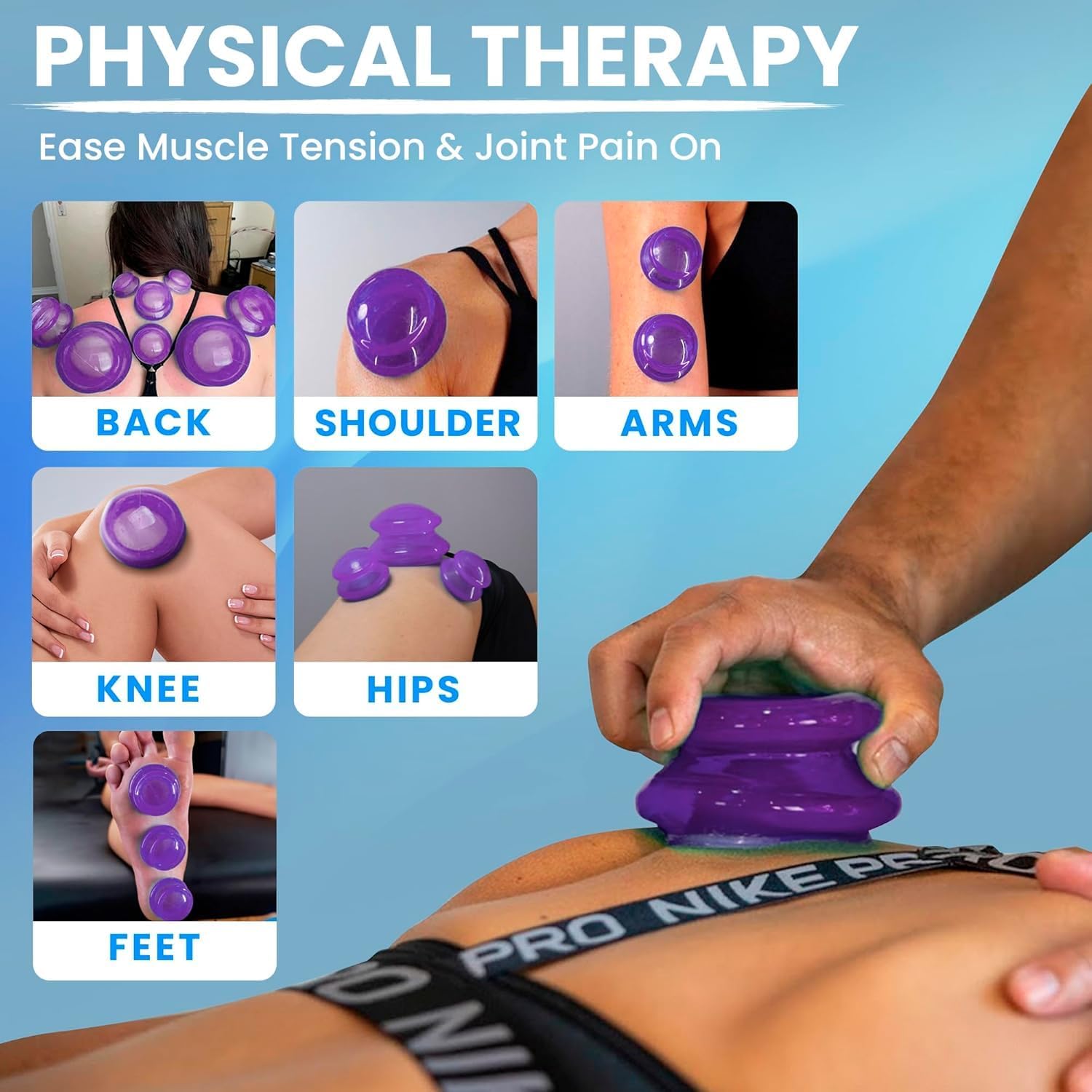 EDGE™ Cupping Therapy Set Purple, 4 Cups