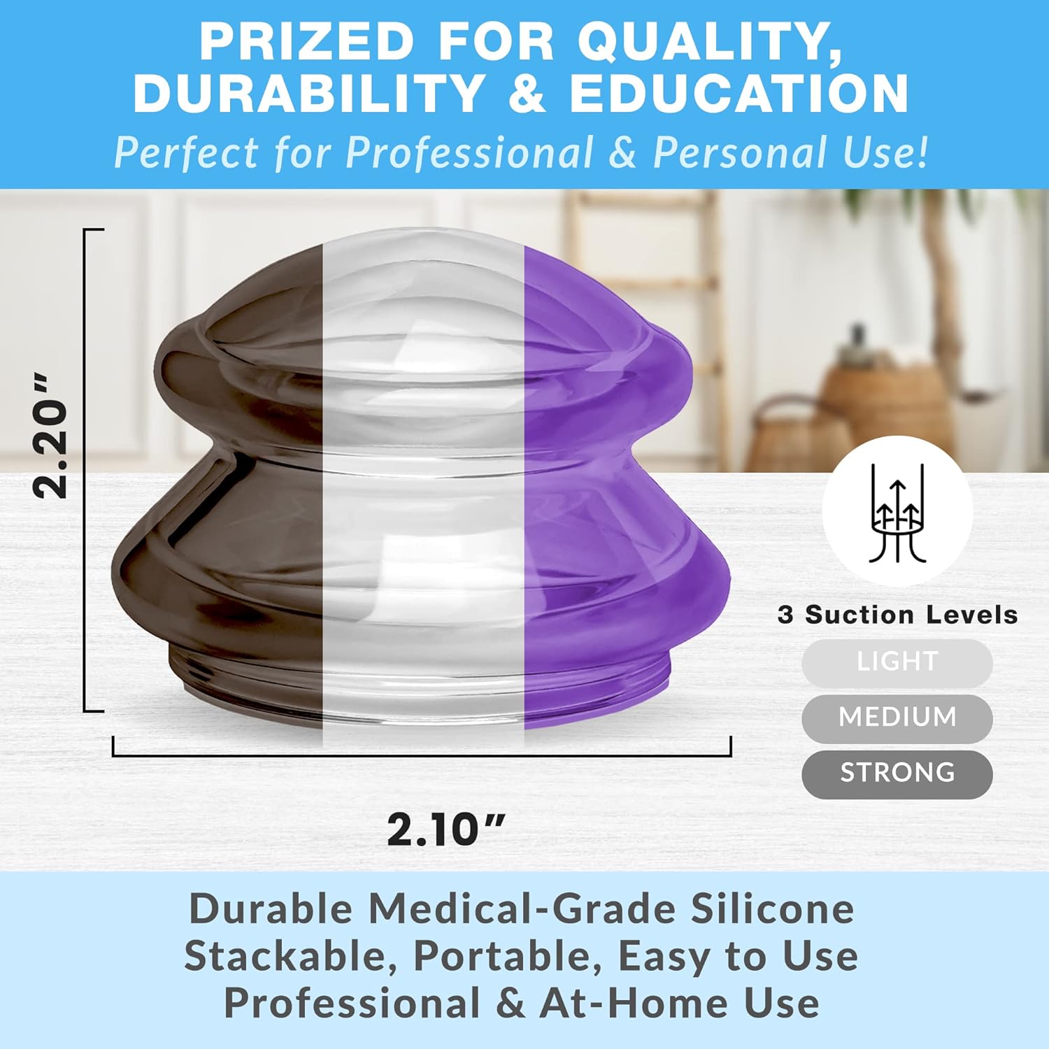 EDGE™ Cupping Therapy Set Multicolor, 6 Cups