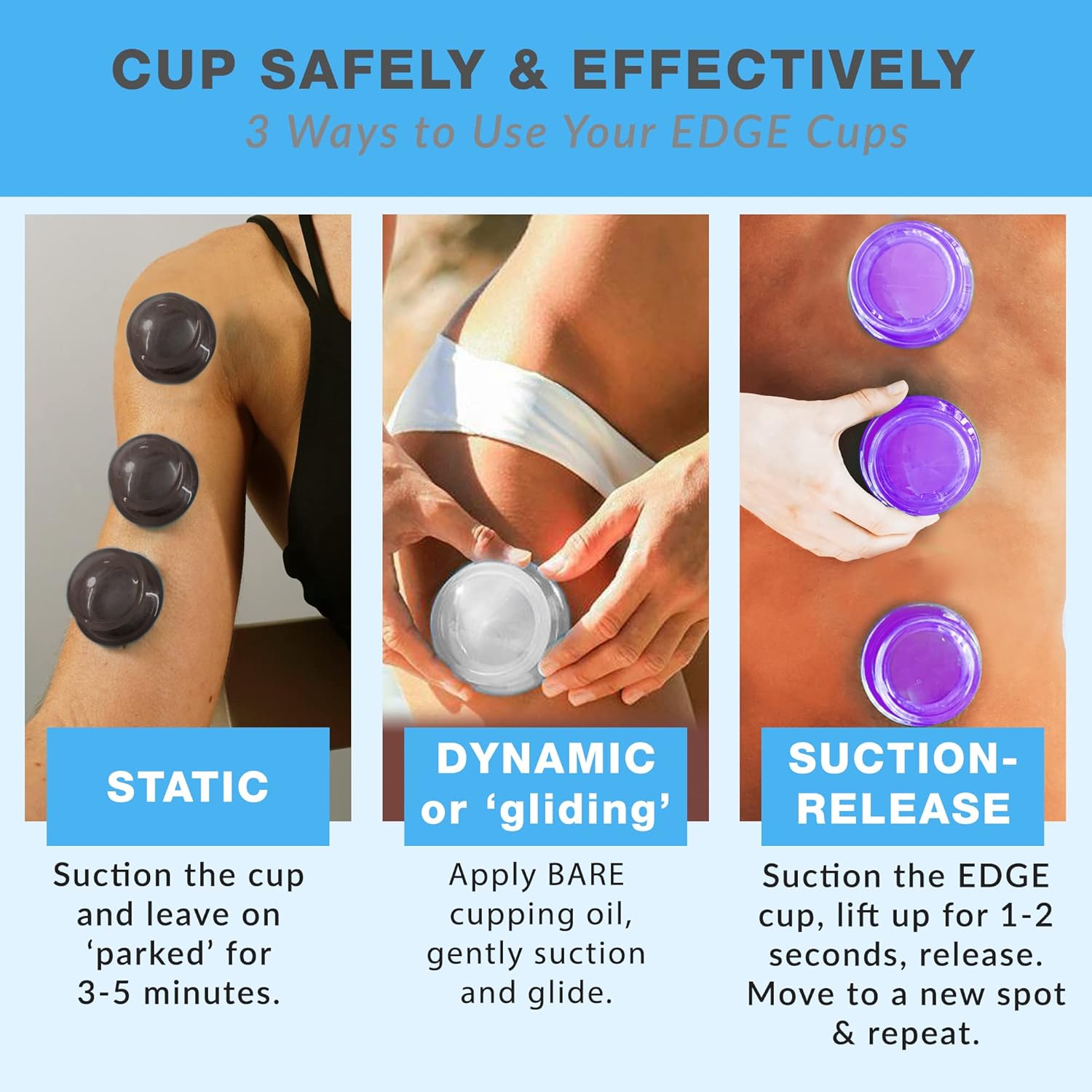 EDGE™ Cupping Therapy Set Multicolor, 6 Cups