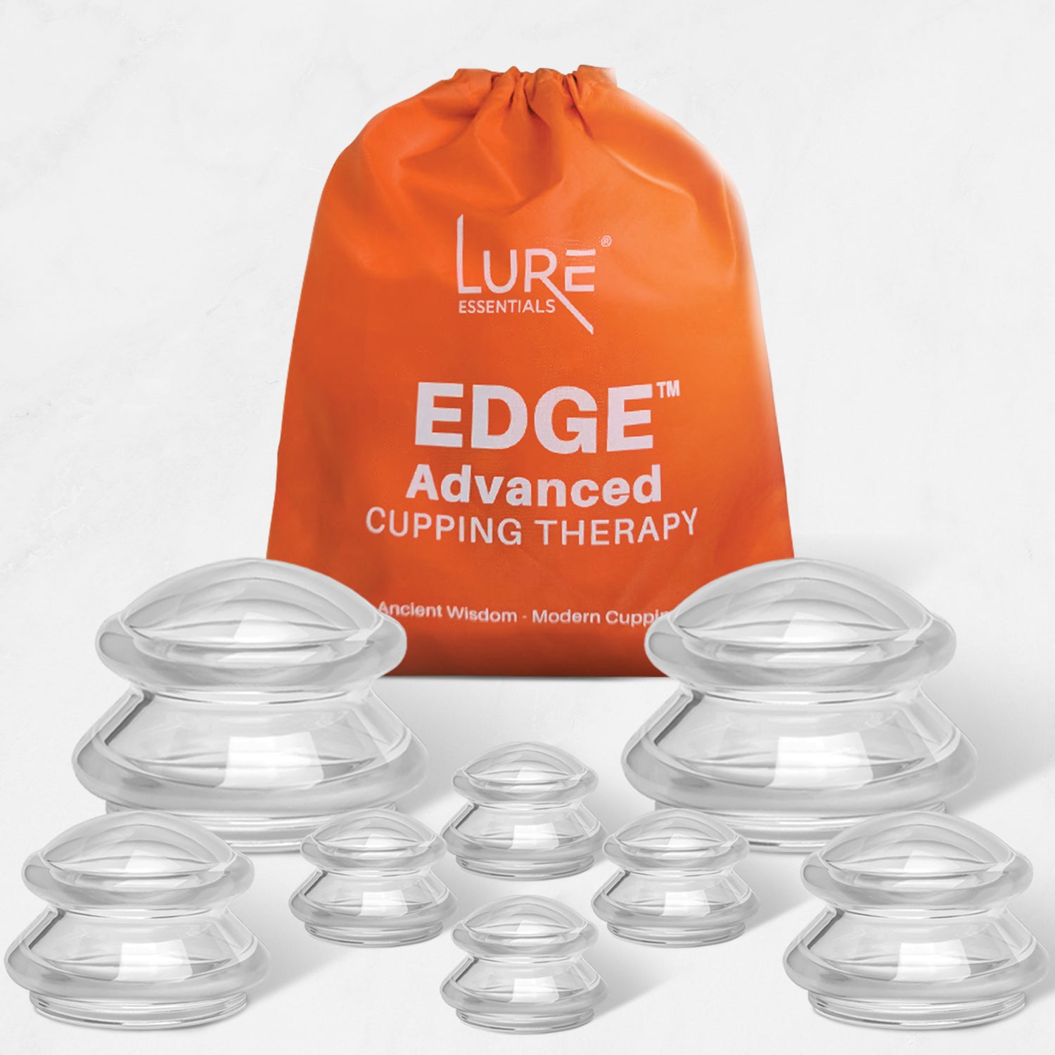 EDGE™ Cupping Set Clear, 8 Cups (2L, 2M, 4S)