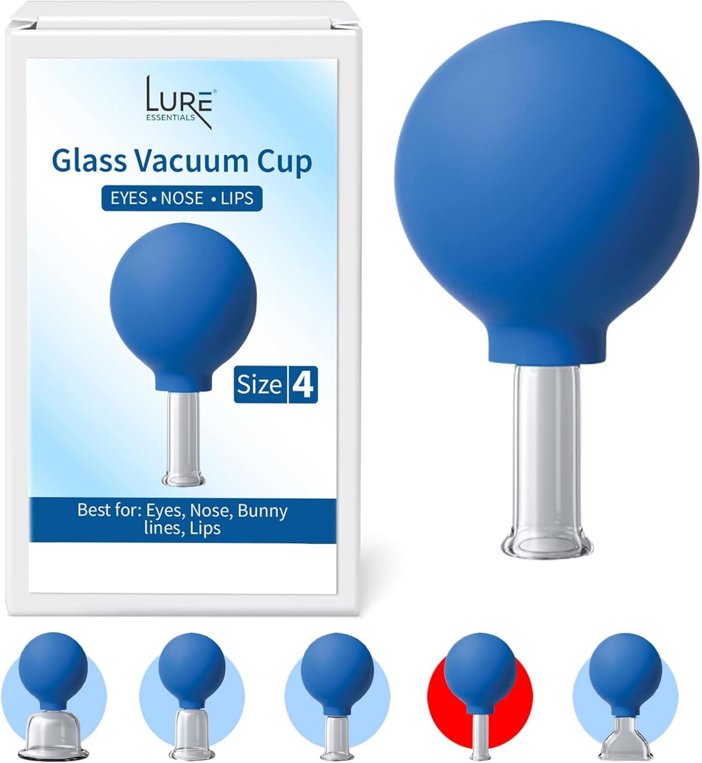 Glass Cupping Cup for Eyes, Nose Lips, Size 4