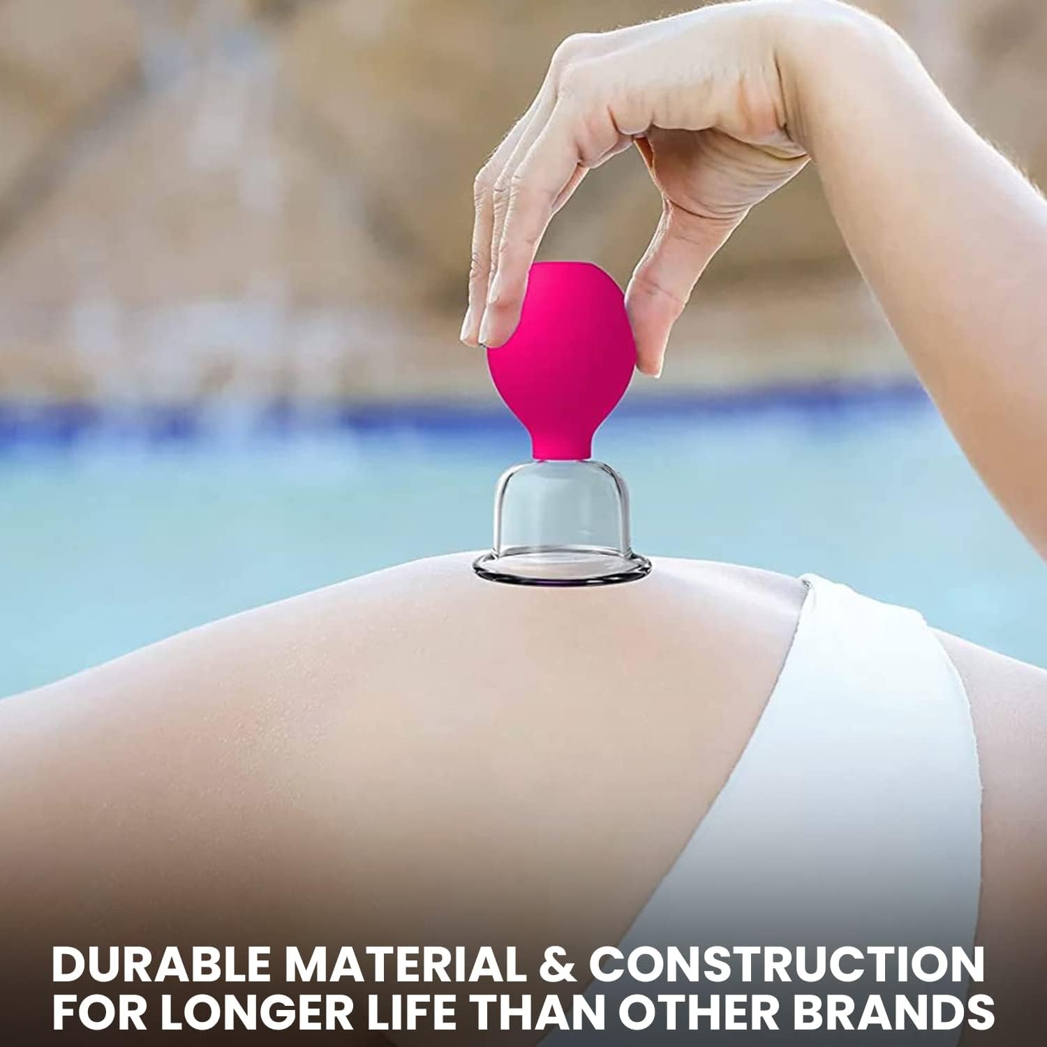 Glass Face and Body Cupping Set Pink, 4 Cups