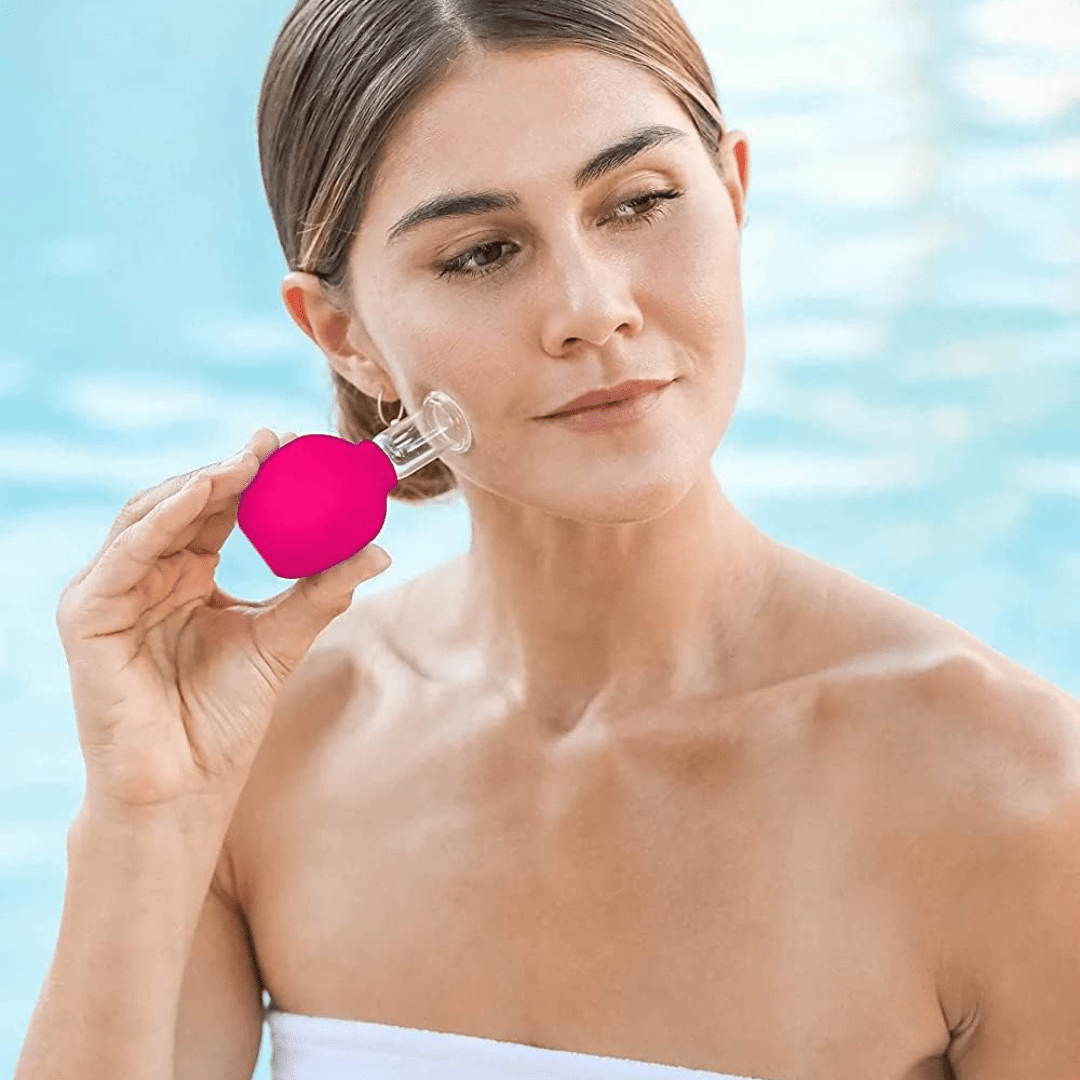 Glass Face and Body Cupping Set Pink, 4 Cups