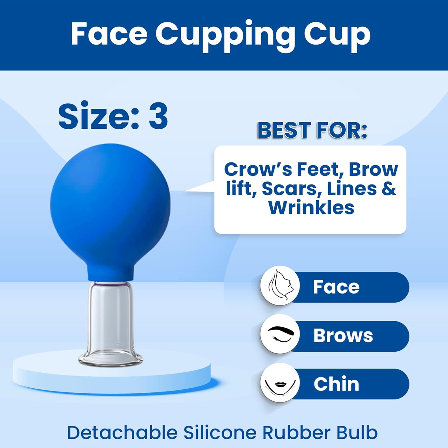 Glass Facial Cup for Face Neck Chest Size 3