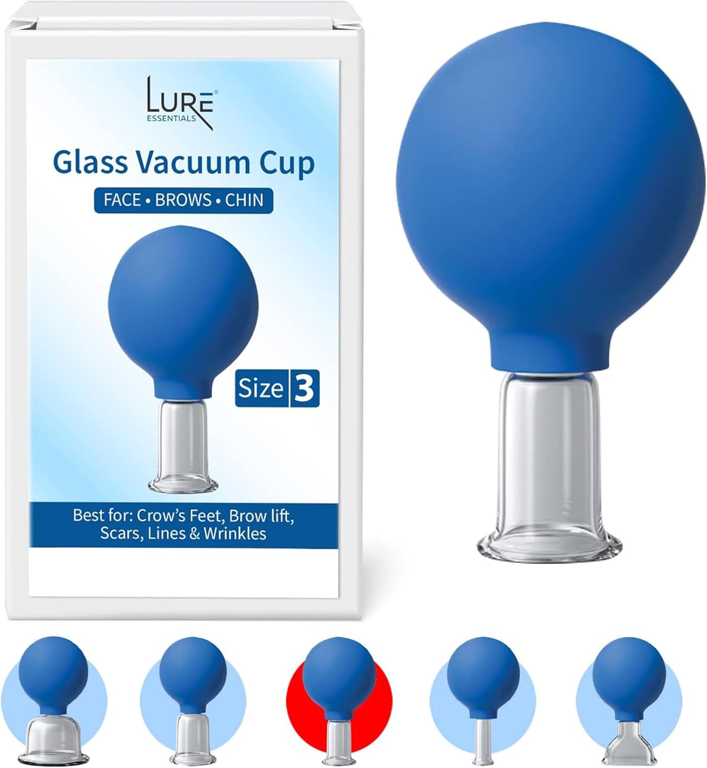 Glass Facial Cup for Face Neck Chest Size 3