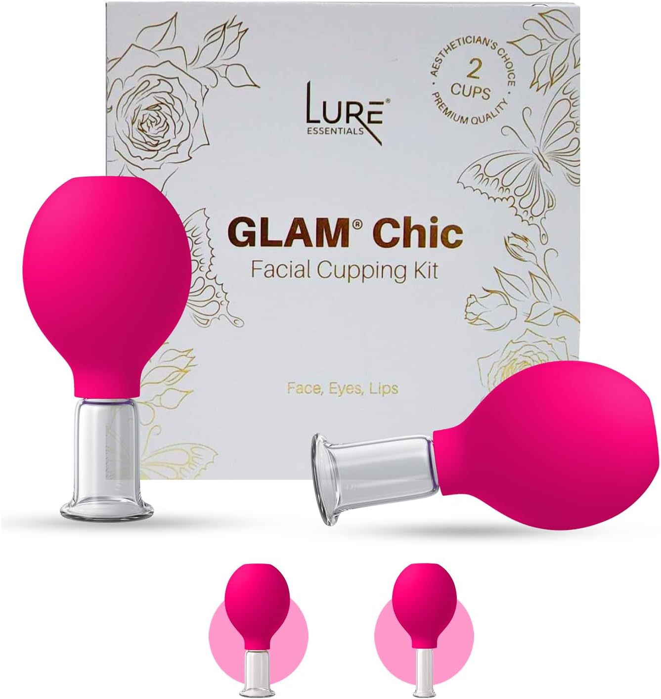 Glass Face & Eyes Cupping Set, Pink