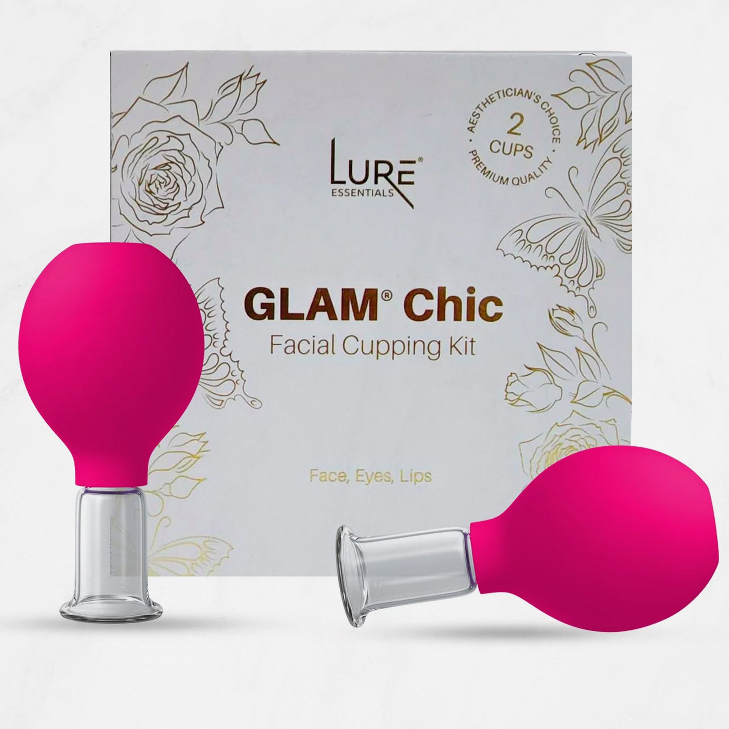 Glass Face & Eyes Cupping Set, Pink