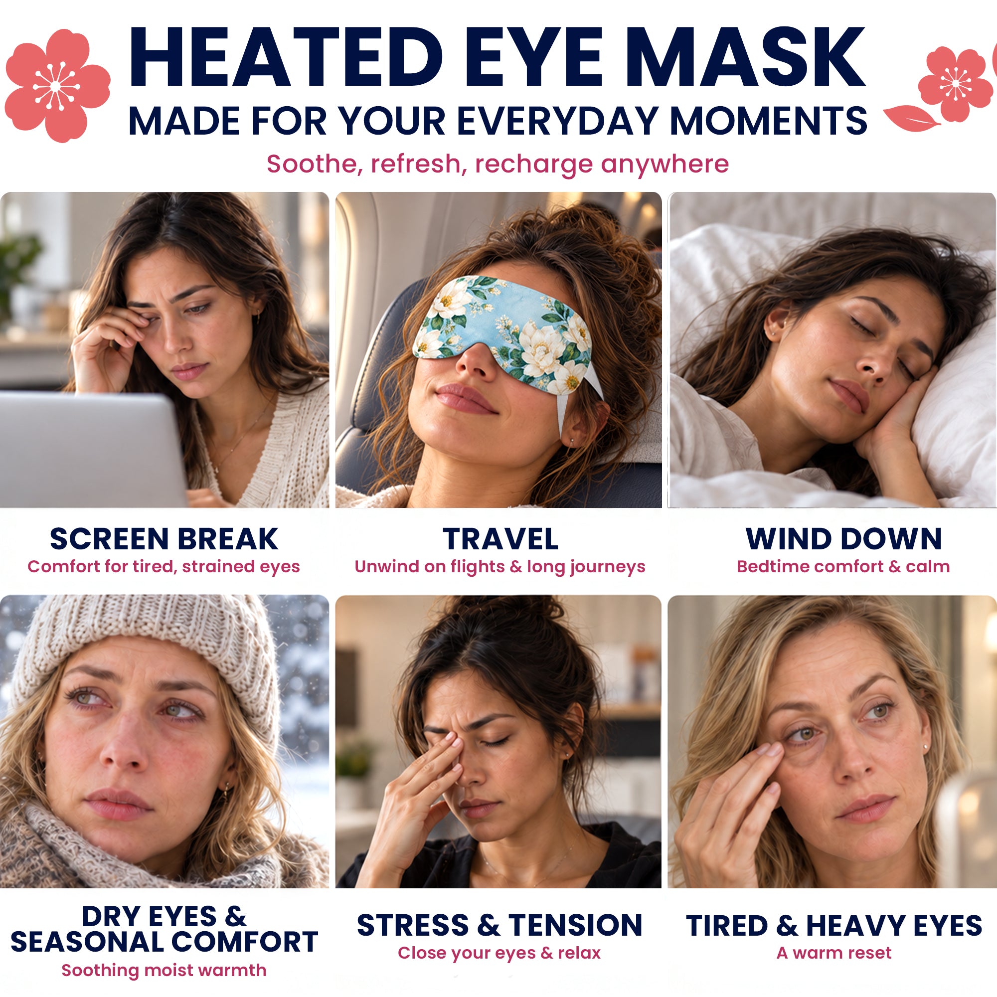 Eye Serenity Steam Eye Masks - Petals & Pause, 6 Pack