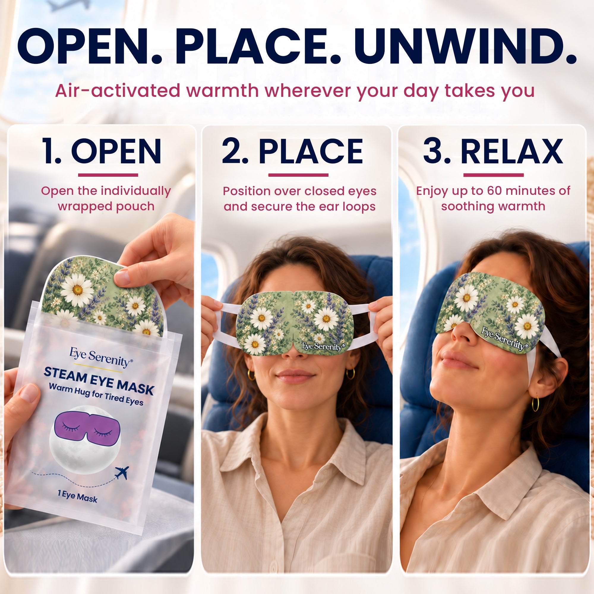 Eye Serenity Steam Eye Masks - Petals & Pause, 6 Pack