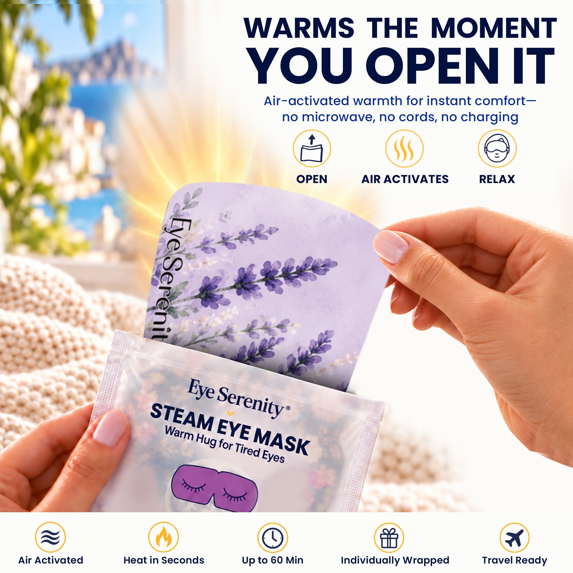 Eye Serenity Steam Eye Masks - Petals & Pause, 6 Pack
