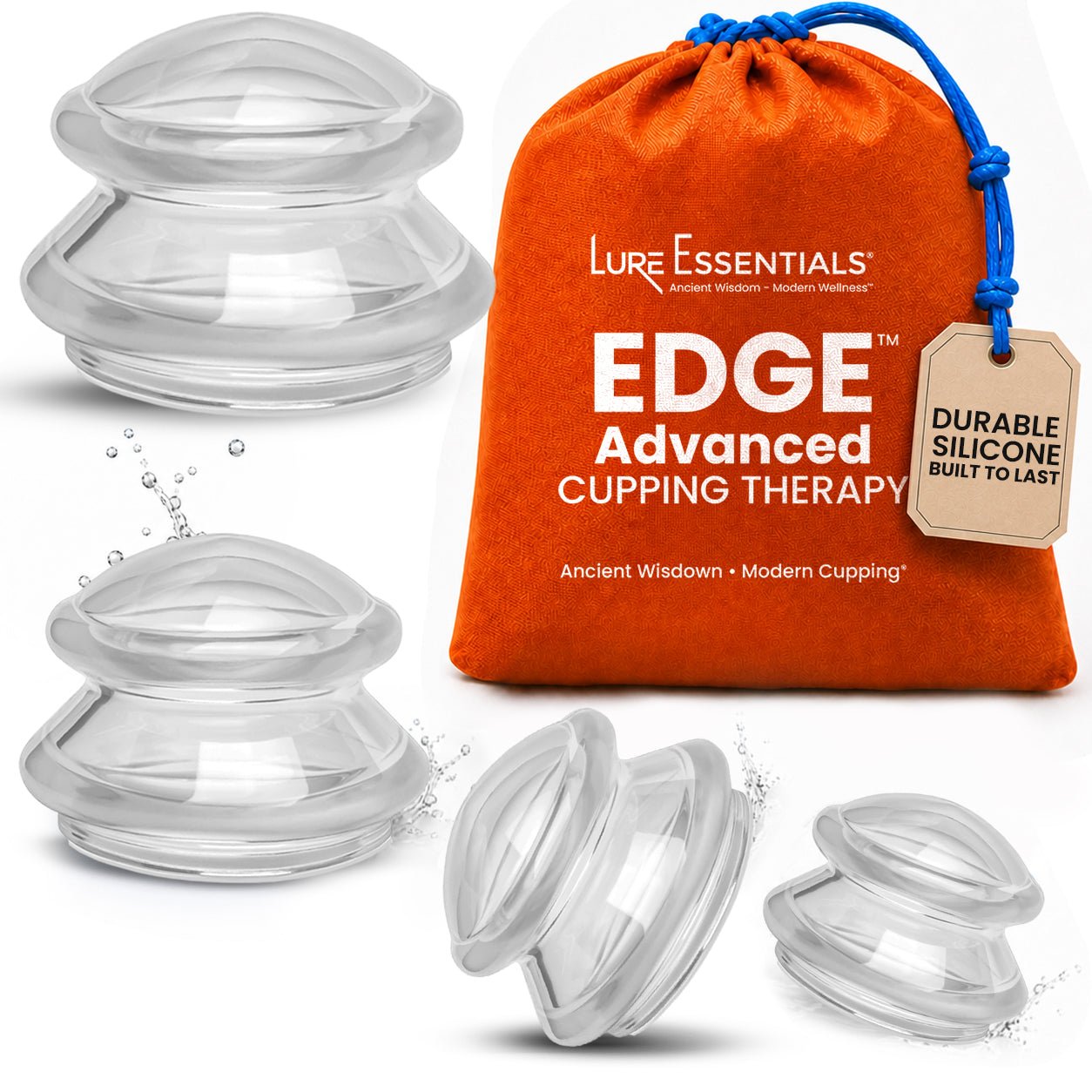 EDGE™ Cupping Therapy Set Blue, 4 Cups