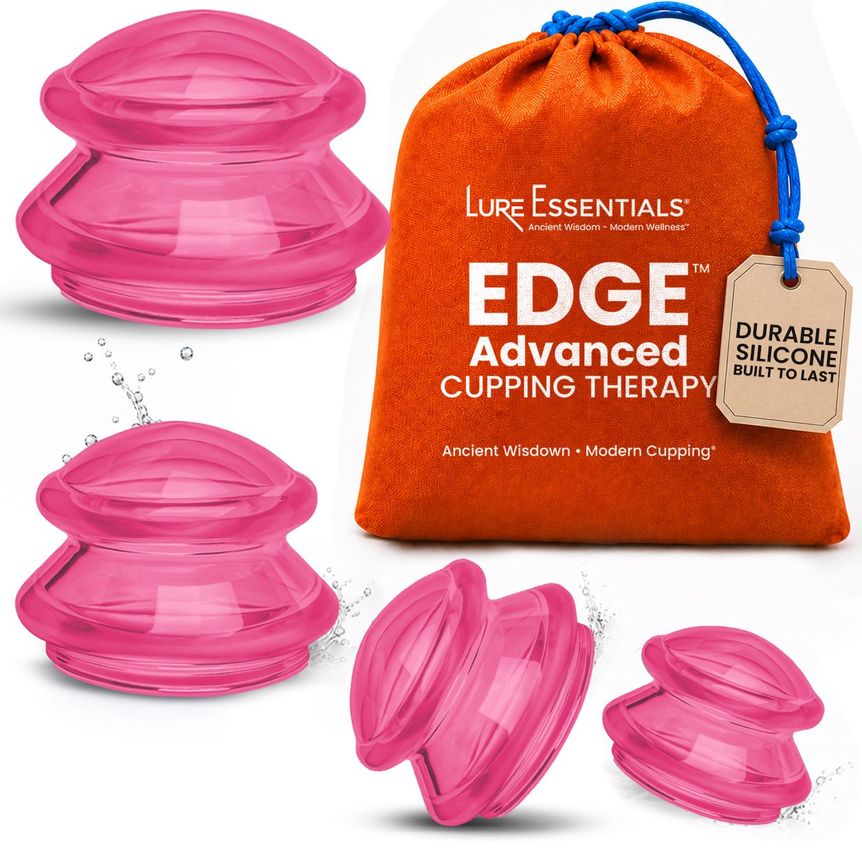 EDGE™ Cupping Therapy Set Blue, 4 Cups