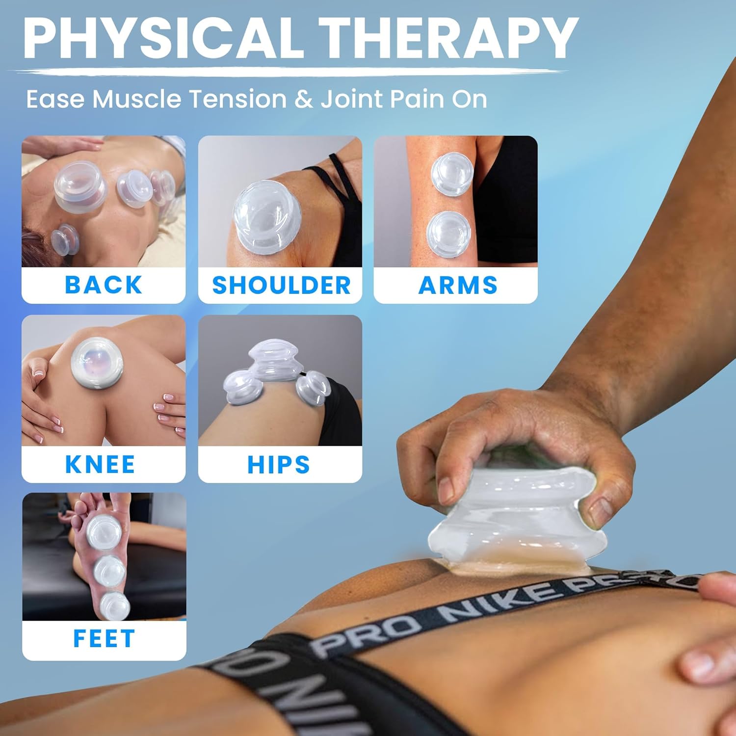 EDGE™ Cupping Therapy Set Clear, 4 Cups