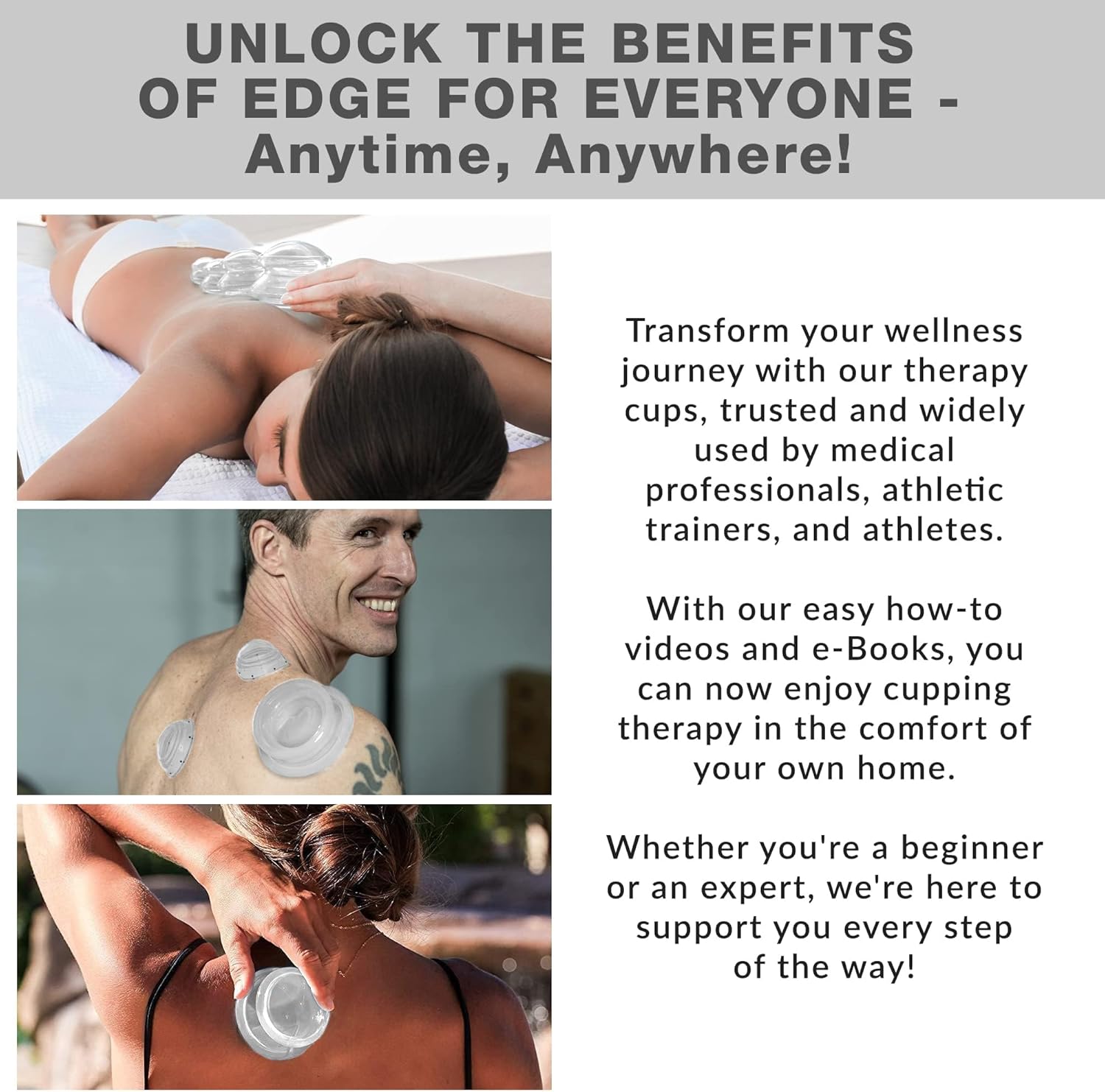 EDGE™ Cupping Set Clear, 8 Cups (2L, 2M, 4S)