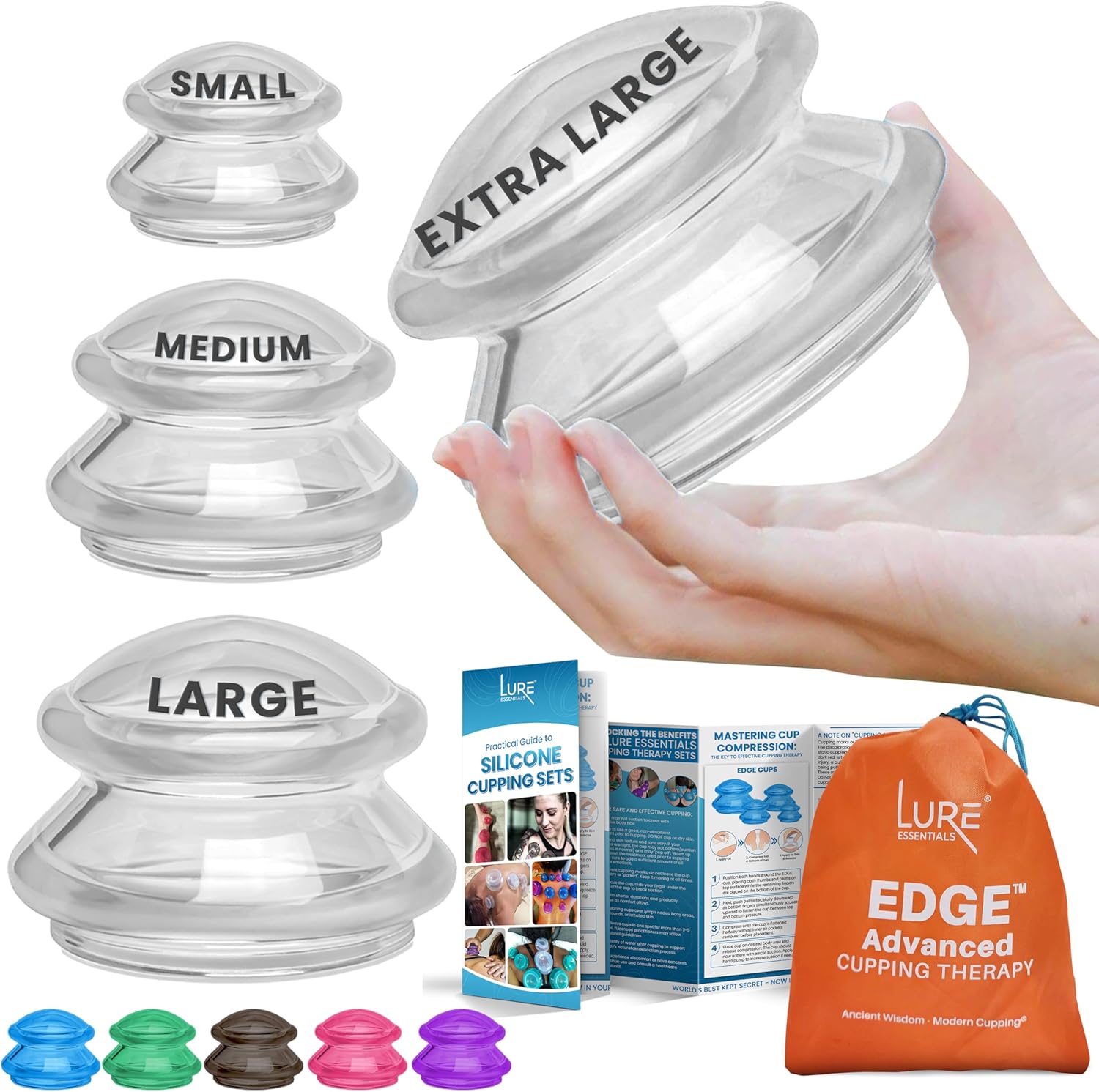 EDGE™ Cupping Therapy Set Clear, 4 Cups