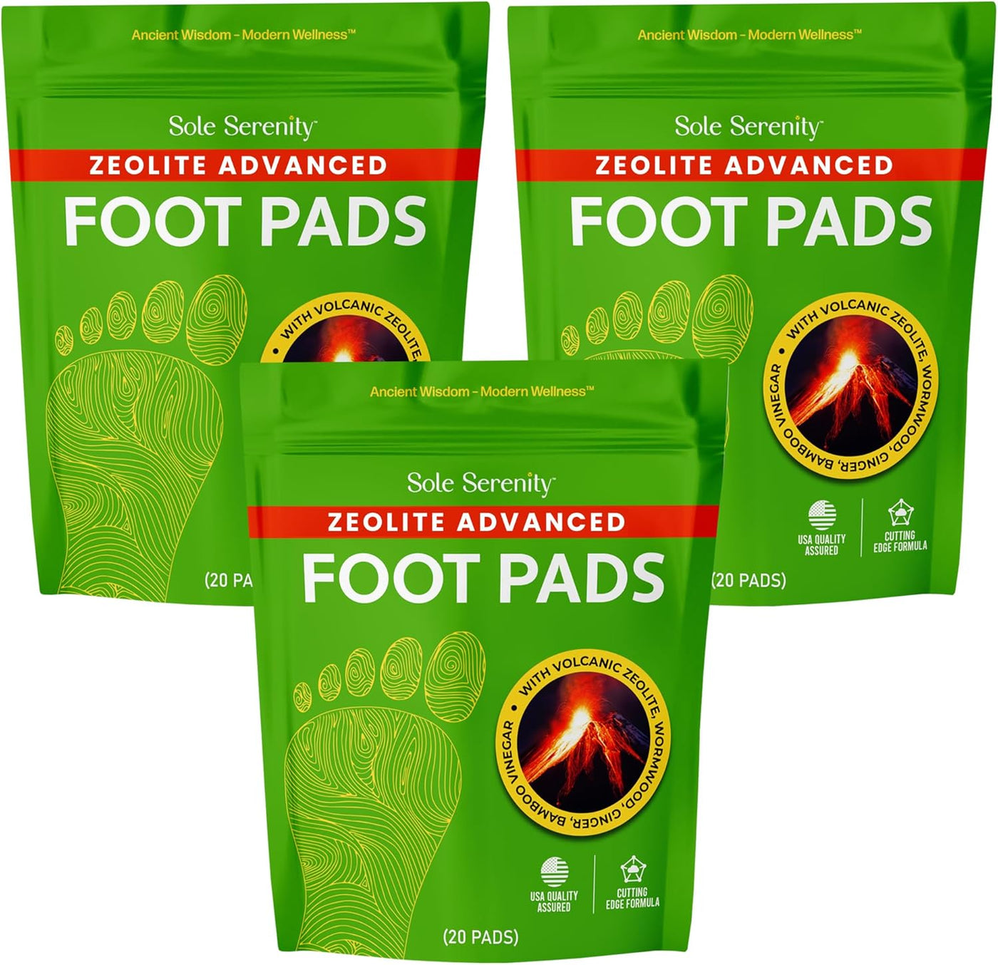Zeolite Sole Serenity Detox Foot Pads Heavy Metals, Plastic Pollutants