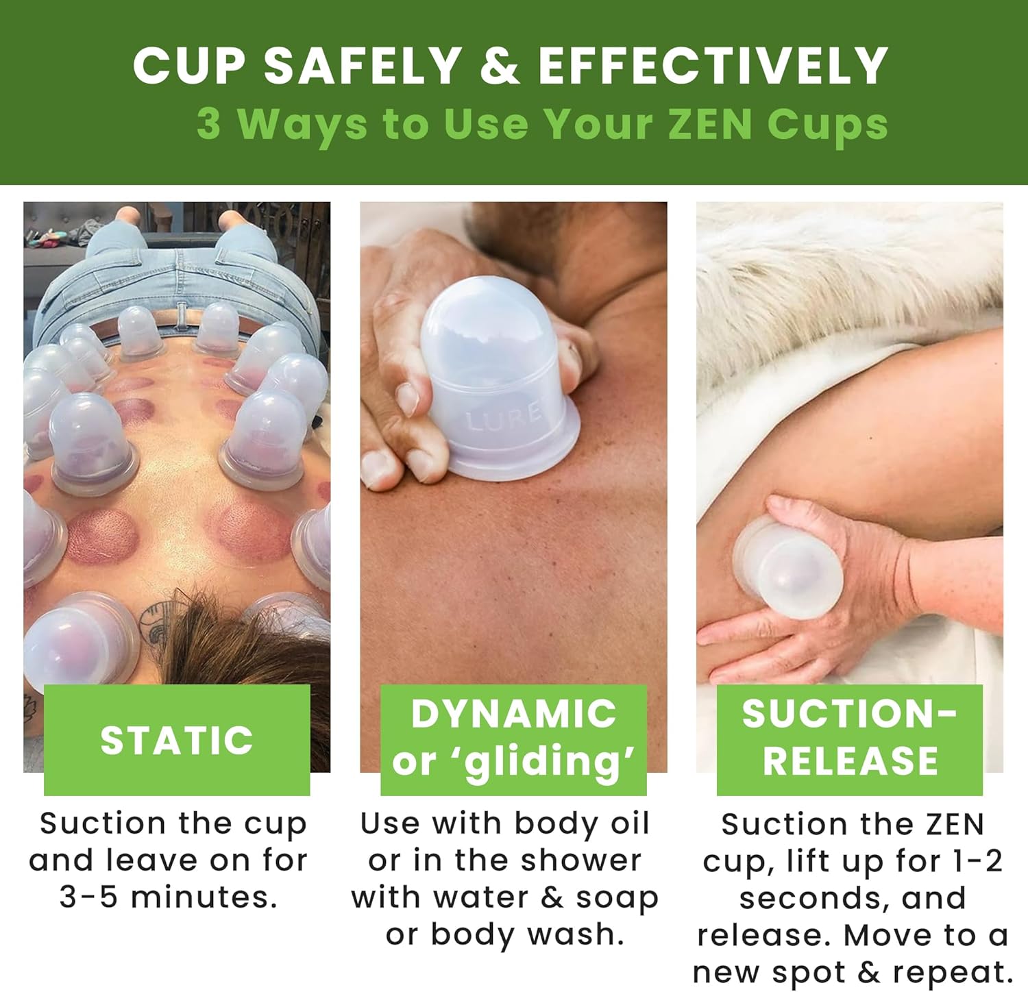 ZEN Body Cupping Set 1 Small 1 Large Cups