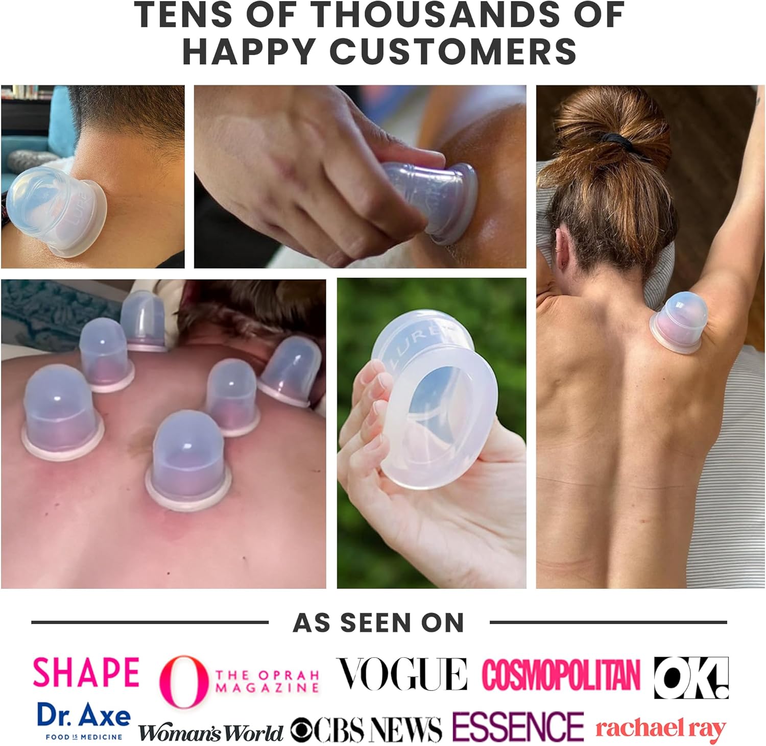 ZEN Cupping Therapy Set - 6 Cups, Clear