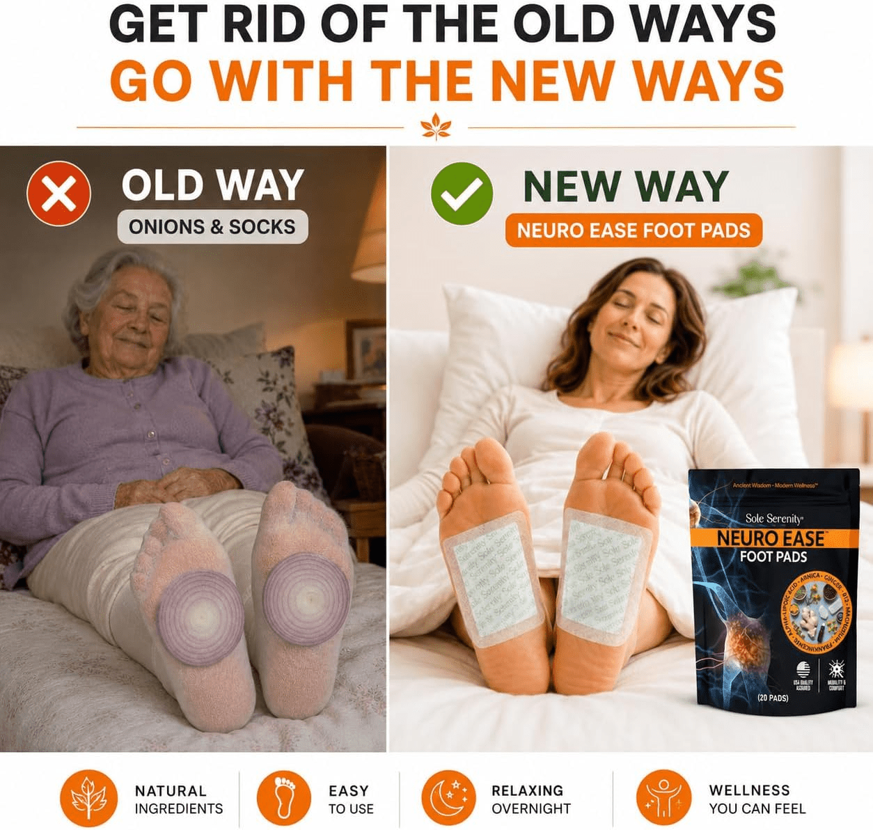 Sole Serenity NeuroEase Nighttime Foot Pads for Relaxing Soreness (20 Pads)
