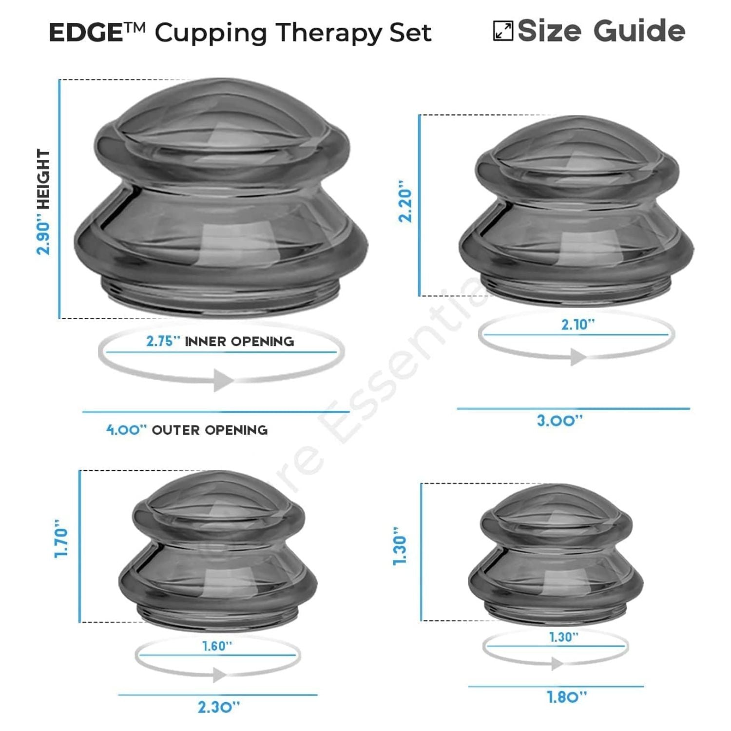 EDGE™ Cupping Therapy Set Multicolor, 6 Cups - Lure Essentials