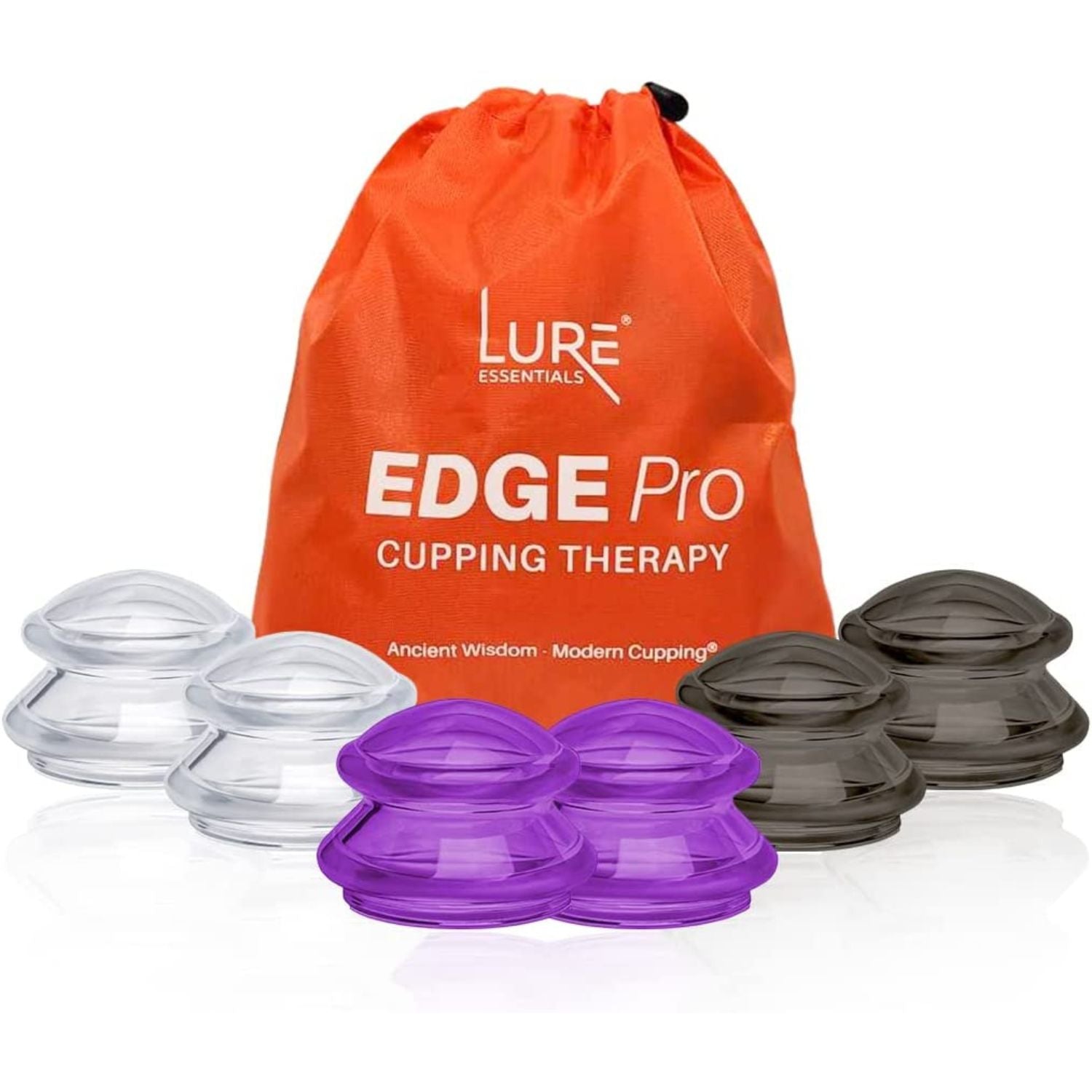 LURE Essentials Edge Cupping Set for Home Use and Massage Therapists,  Silicone Cupping Sets for Cellulite Reduction and…