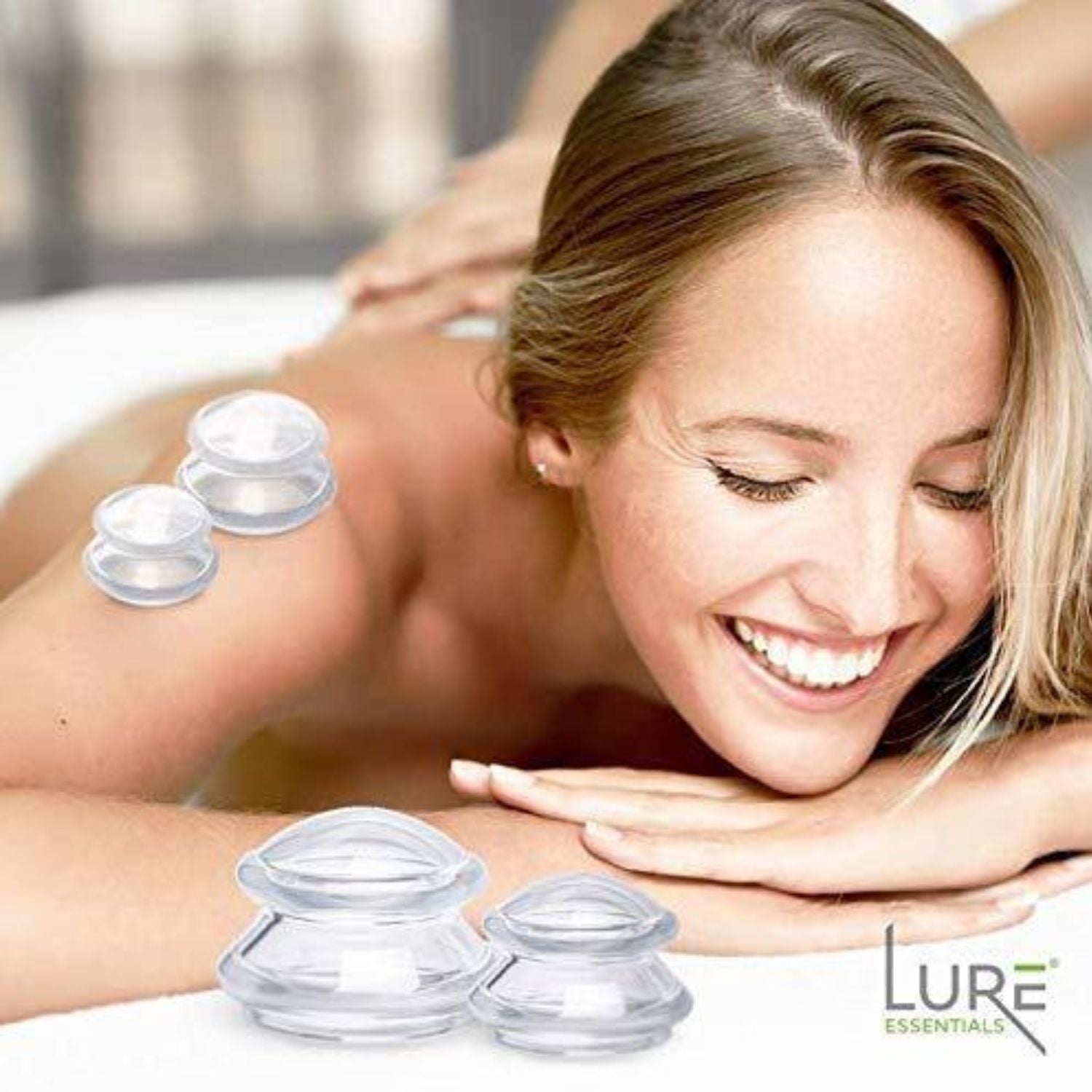Lure Essentials Edge Cupping Therapy Set Includes 4 Cups Green NIB