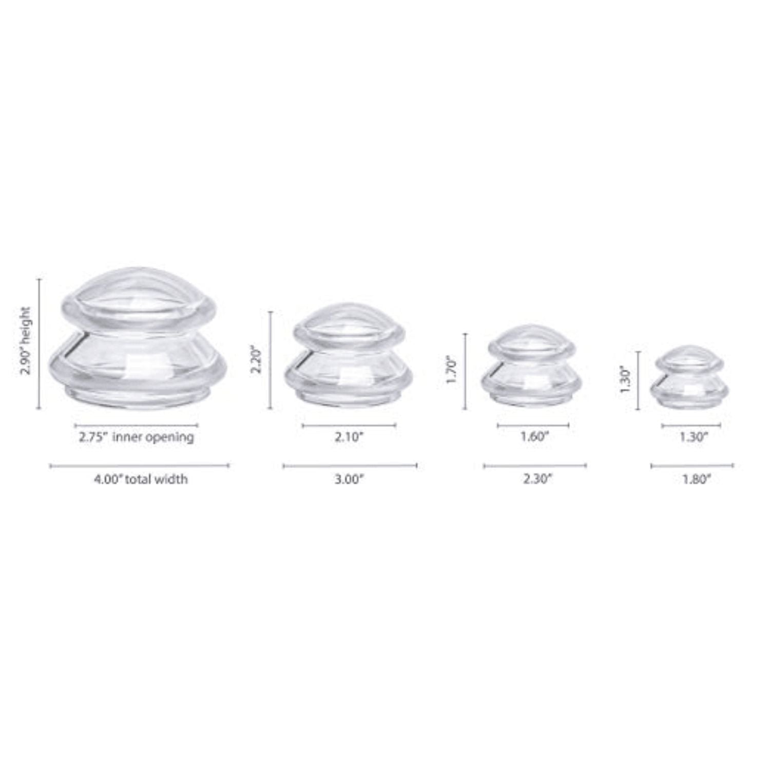 EDGE™ Cupping Therapy Set Clear, 6 Cups
