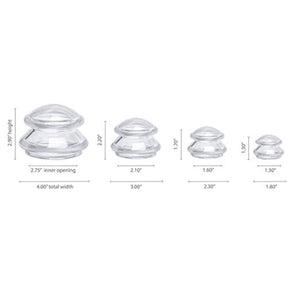 EDGE™ Cupping Therapy Set Clear, 4 Cups
