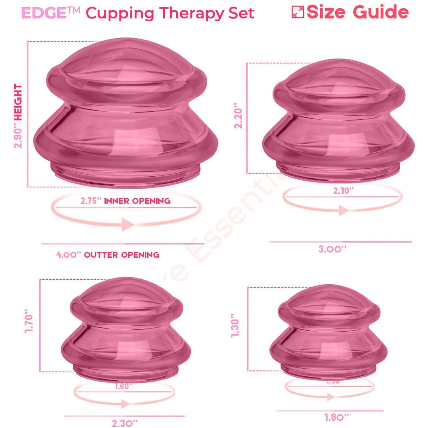 EDGE™ Cupping Therapy Set Blue, 4 Cups