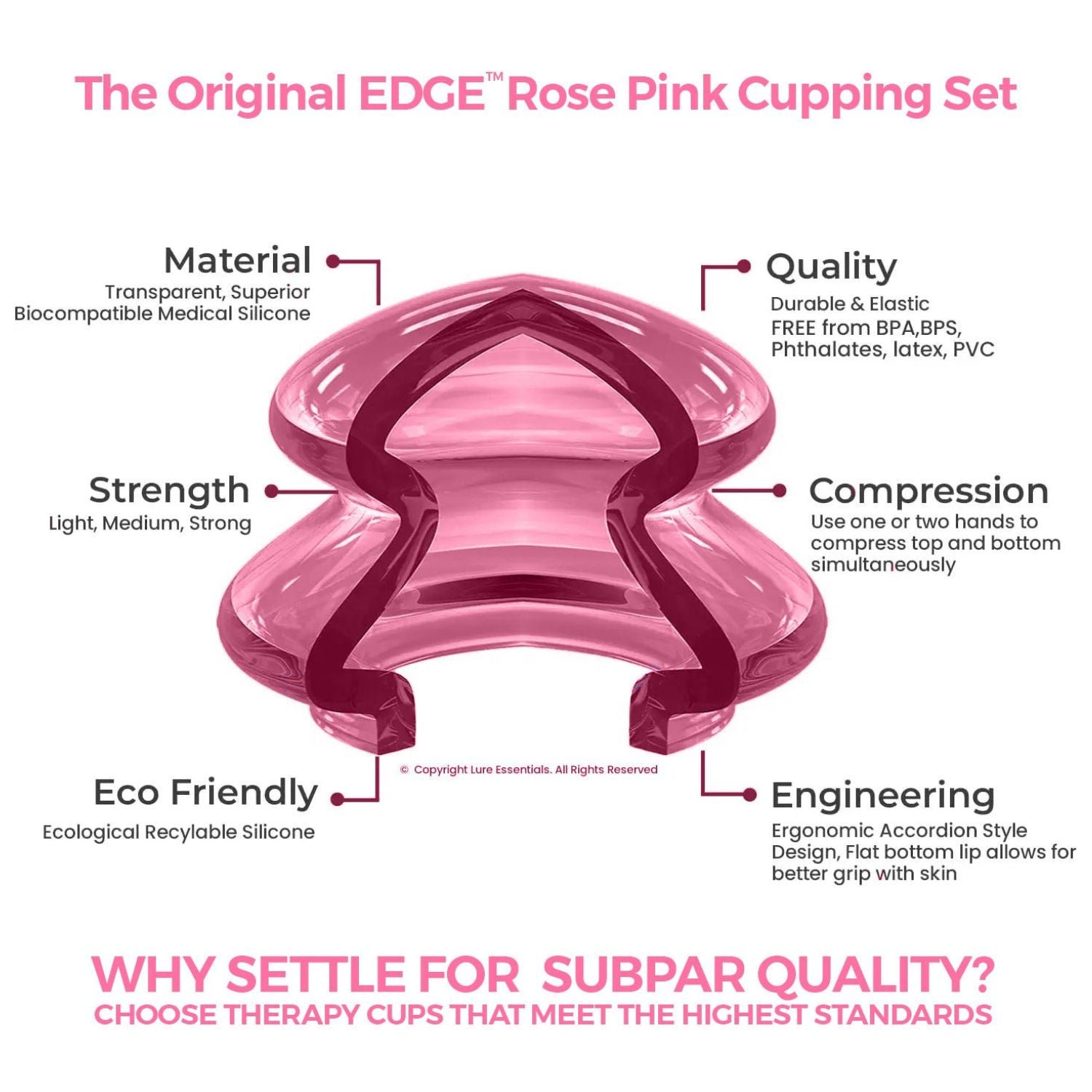 LURE Essentials Edge Cupping Therapy Set - Silicone Kenya