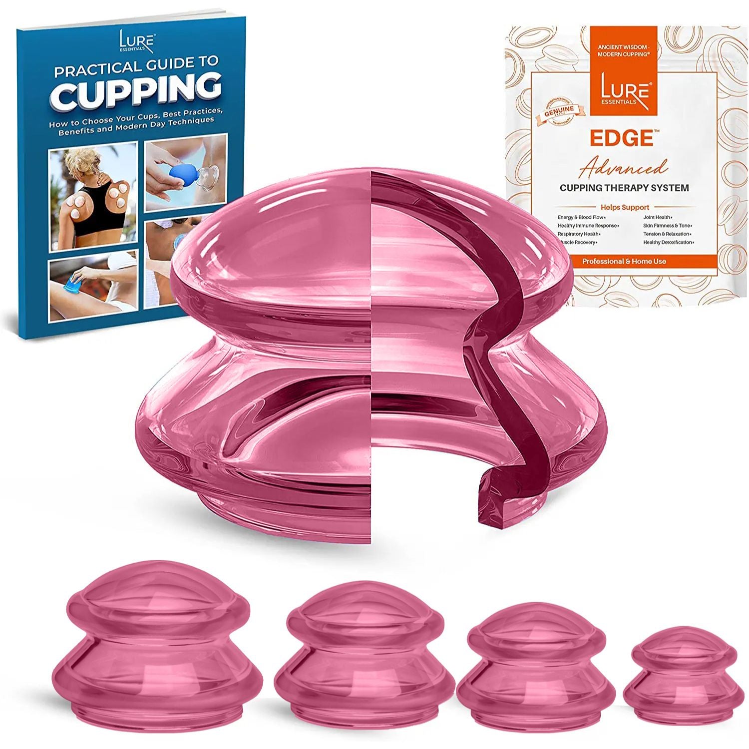 EDGE™ Cupping Set - 4 Cups Pink - Lure Essentials