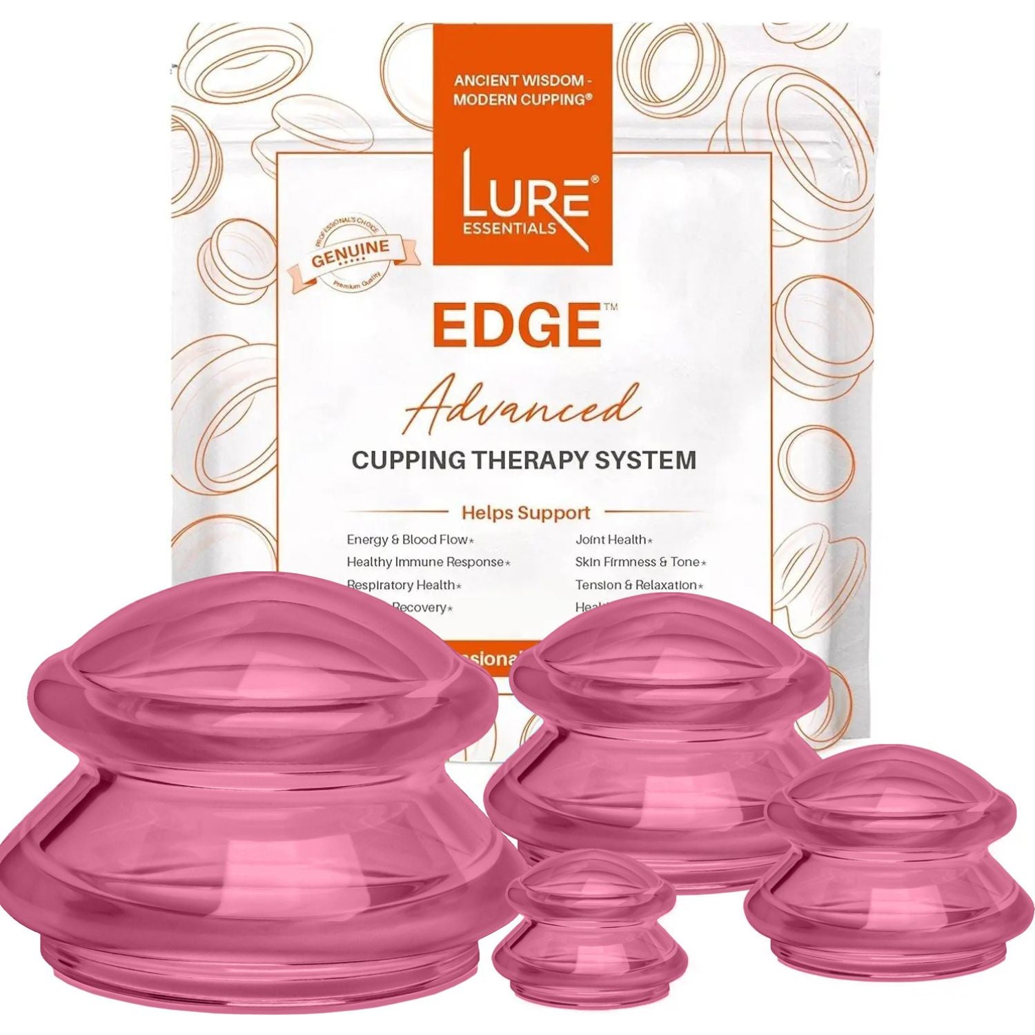 Lure Cupping Edge Therapy Sets - Professional Silicone Cupping Set (Flex)  for Muscle and Joint Pain Relief, Cellulite and More (Set of 4, Purple) :  : Health & Personal Care