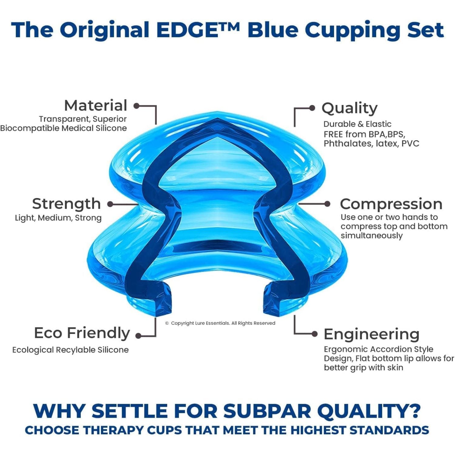 EDGE™ Cupping Therapy Set Multicolor, 6 Cups - Lure Essentials