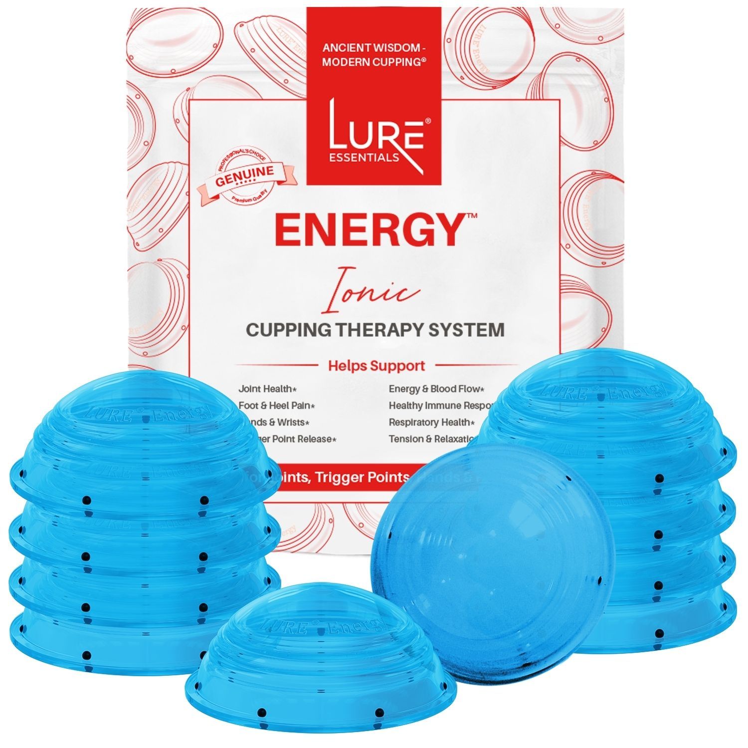 Ionic Energy Cupping Therapy Sets Silicone Cups for Cupping Trigger Points,  Joints, Arthritis, Plantar Fasciitis and Other Foot Pain and Swelling Clear