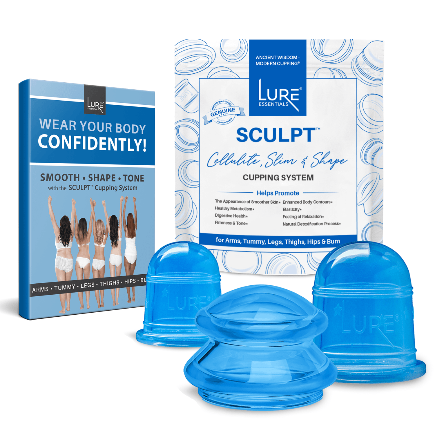 Lure Essentials Glam Chic Face & Eyes Cupping Set - Blue 